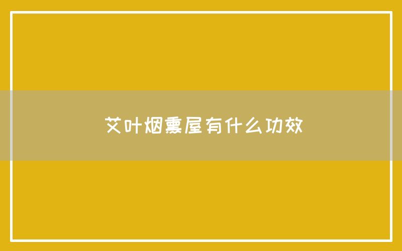 艾叶烟熏屋有什么功效和作用