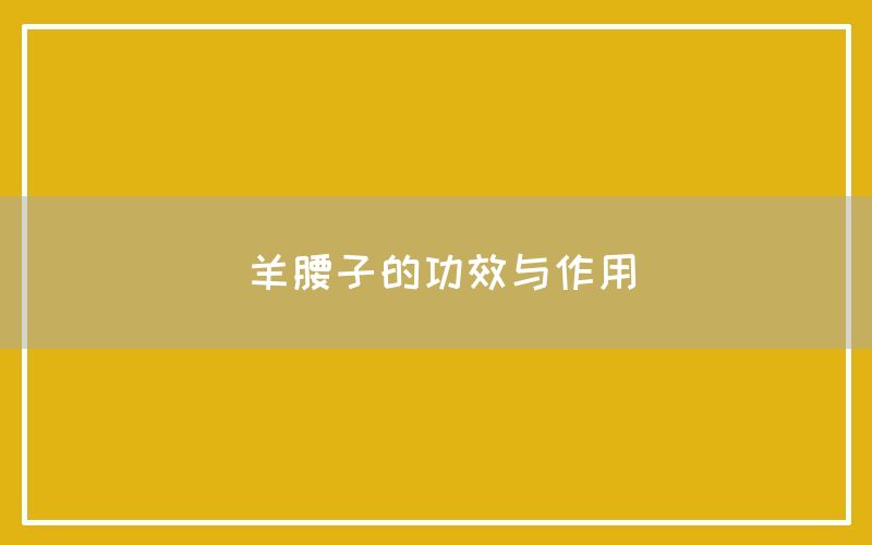 羊腰子的功效与作用