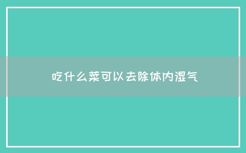 吃什么菜可以去除体内湿气