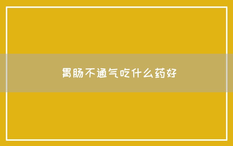 胃肠不通气吃什么药好