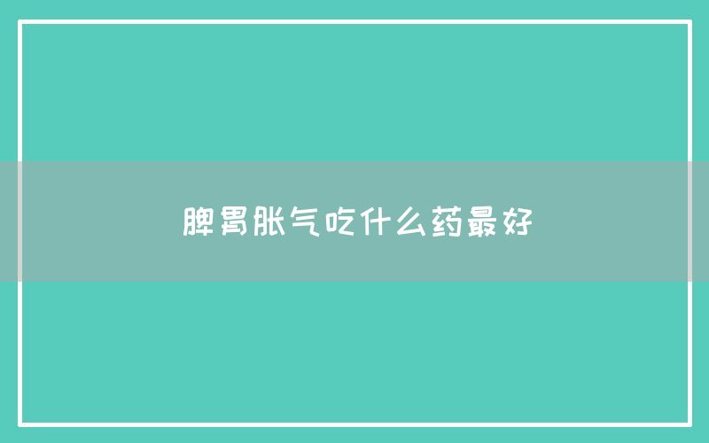 脾胃胀气吃什么药最好